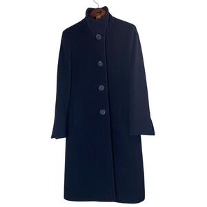CINZIA ROCCA ICONS Blue Wool Blend Coat Overcoat with Stand Up Collar Size 6***